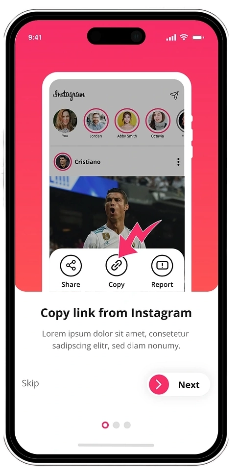 copy instagram video url